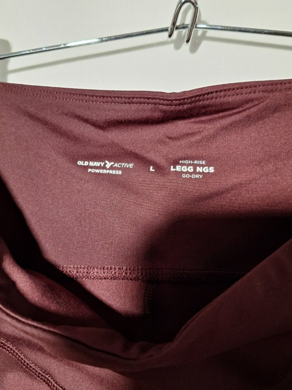 NWT Old Navy Active PowerPress Leggings, Maroon (RaisinAZ), L - Picture 4 of 5